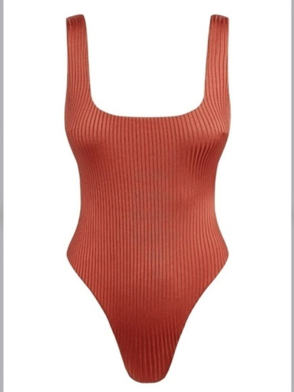 NWT Monday Swimwear Sardinia One Piece Copper Wide Rib size V